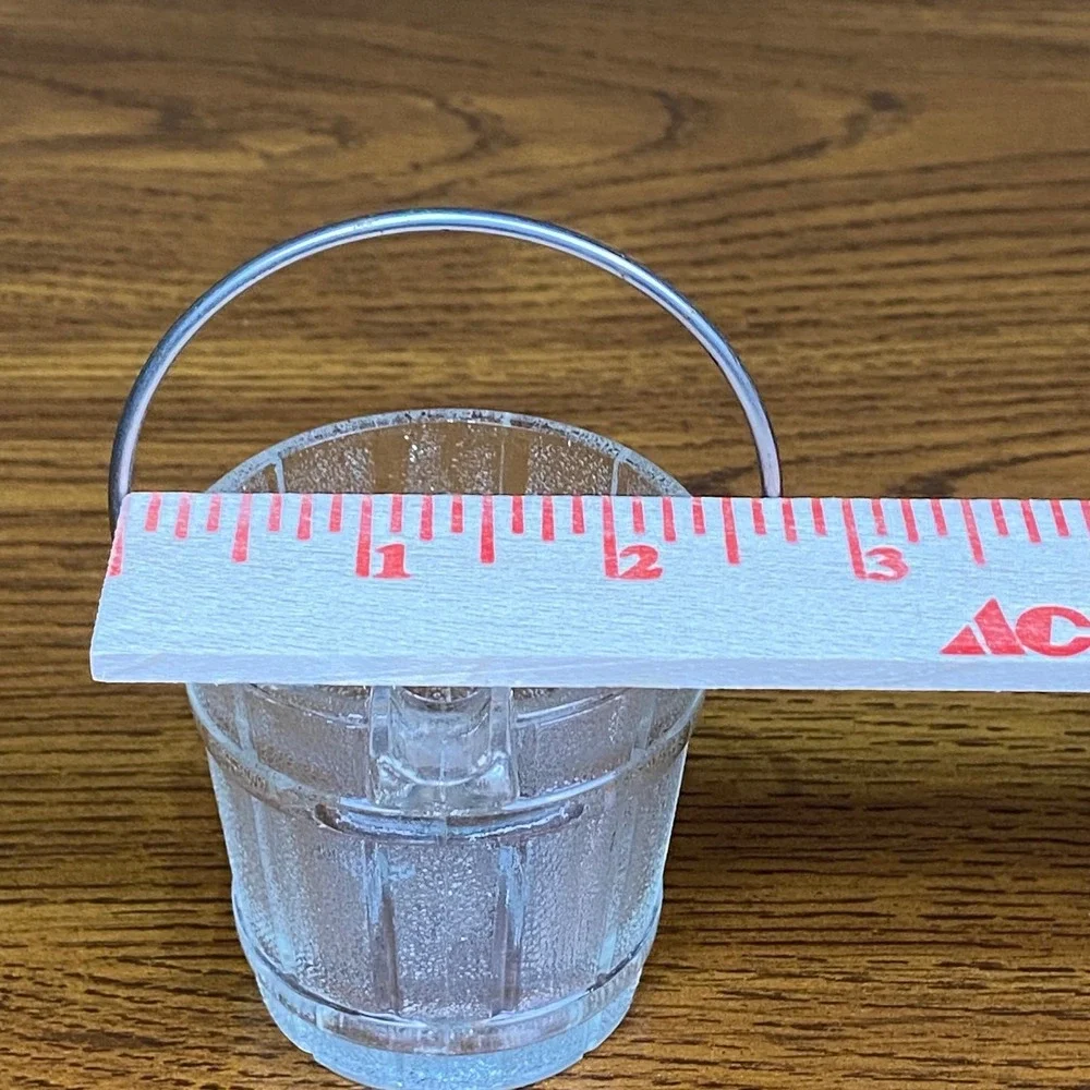 Vintage Hazel Atlas Mini Clear Glass Ice Bucket Ashtray/Match Holder Collectible